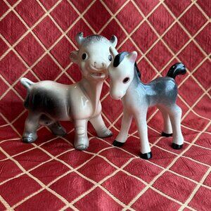 Vintage Animal Figurines Horse Cow